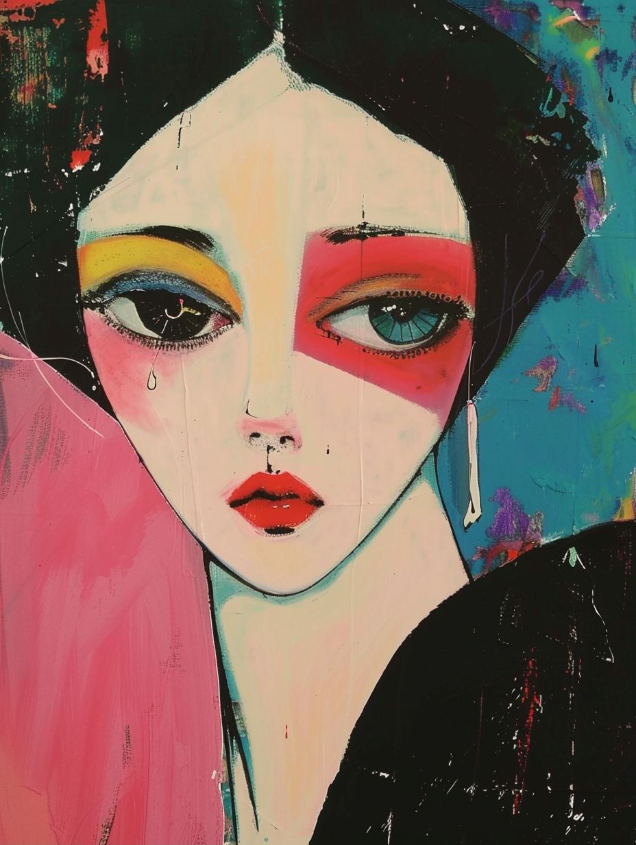 Modernist Pastel Portrait Series - Image 1
