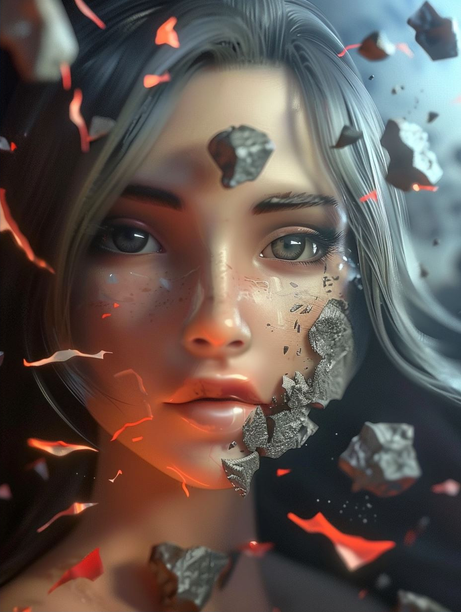 Fragmented Beauty in Digital Shards - Image 2