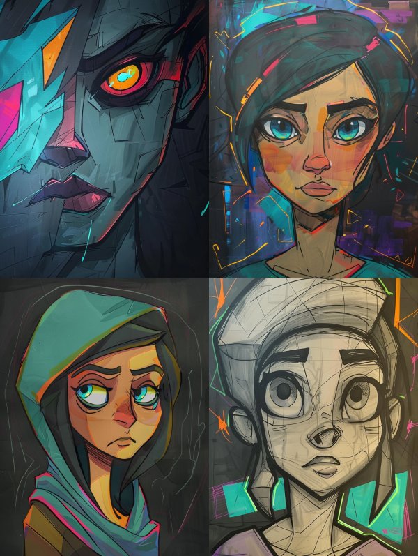Neon Cyberpunk Portrait Studies