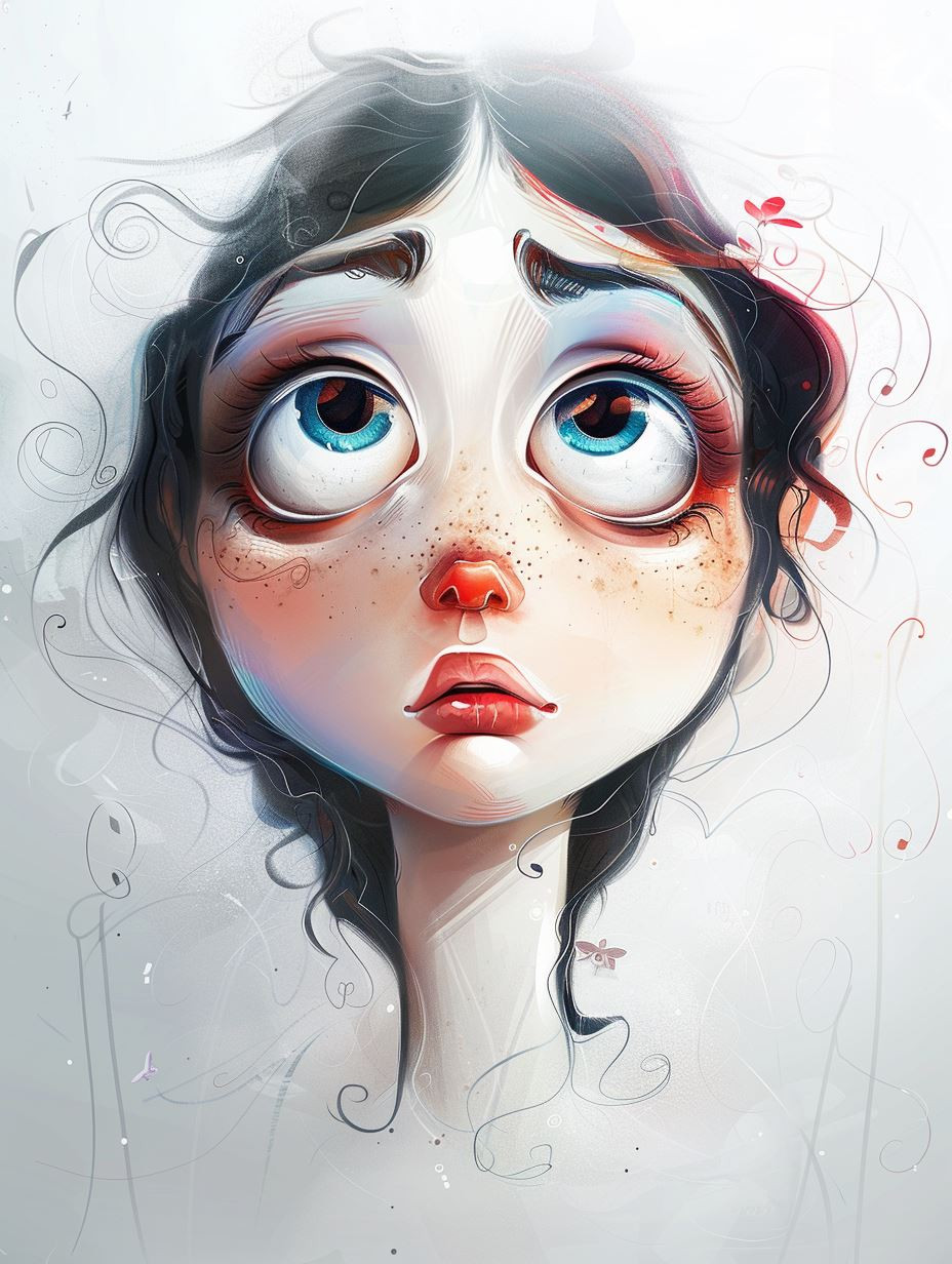 Melancholy Gaze of Ethereal Innocence - Image 1