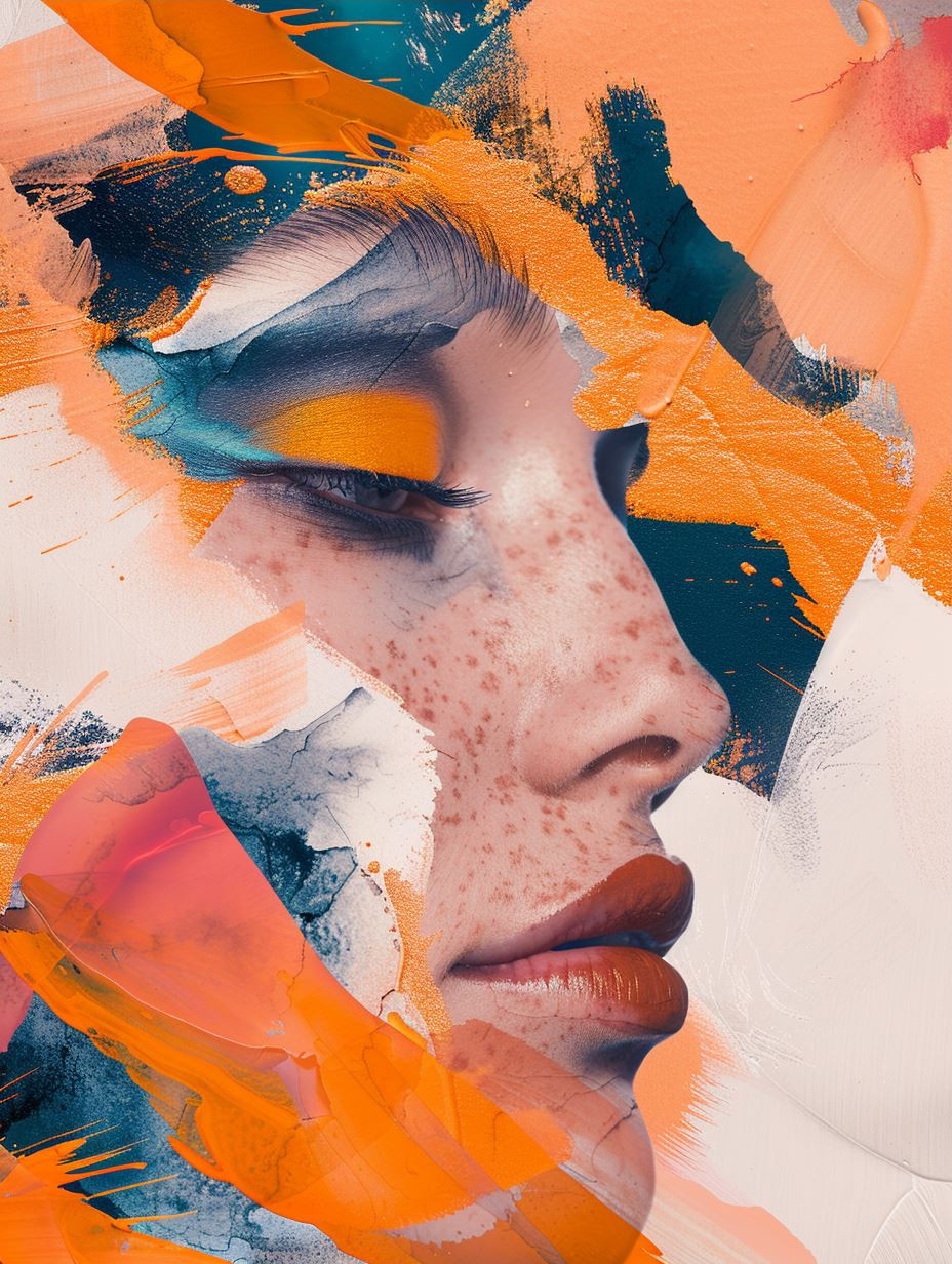 Fragmented Neon Portrait Study - Image 3