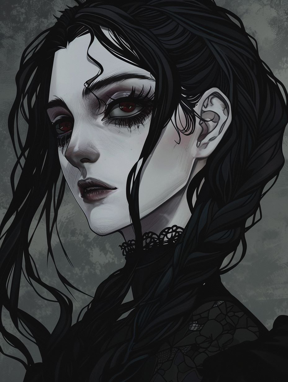 Melancholy Gothic Portrait Study - Image 2
