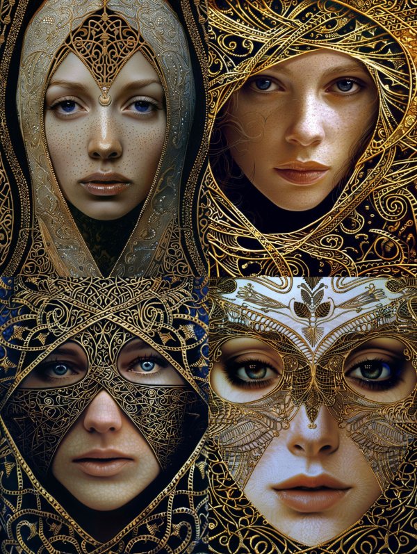 Golden Filigree Mystical Portraits