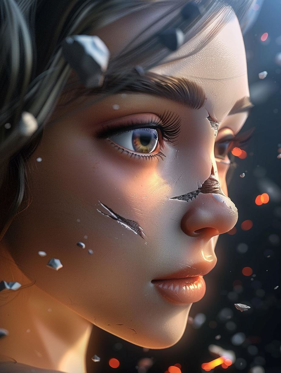 Fragmented Beauty in Digital Shards - Image 1