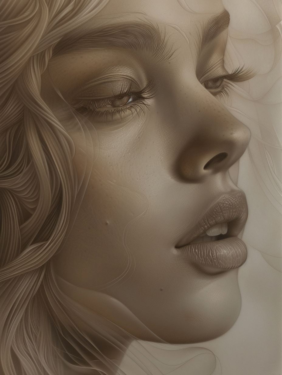 Ethereal Sepia Portrait Study - Image 3