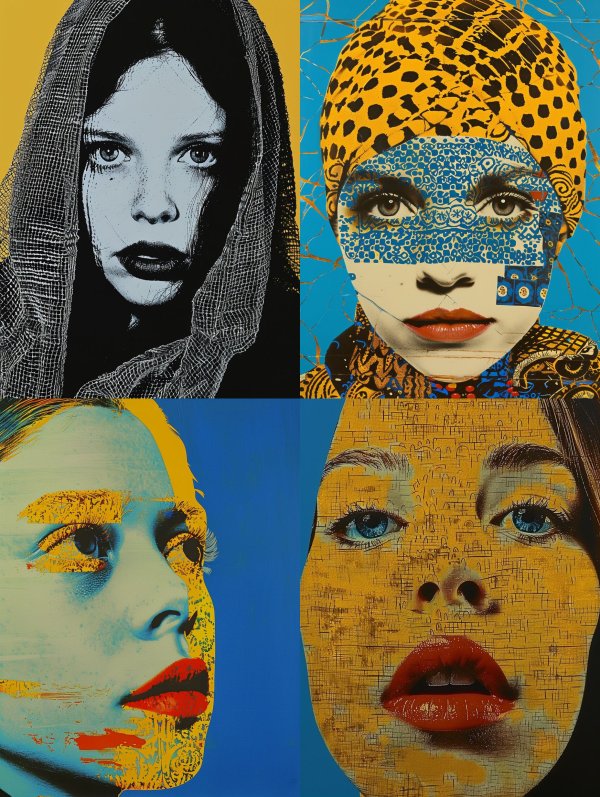 Pop Art Portrait Collage Study