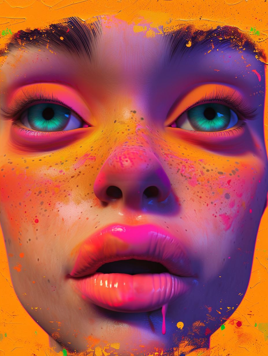 Neon Surrealist Portrait - Image 2