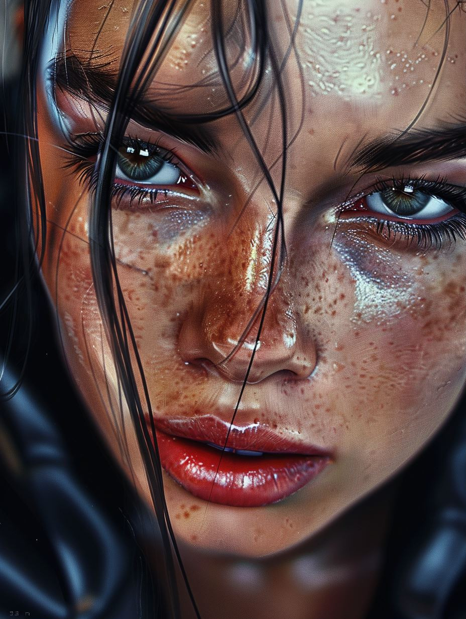 Hyper-Realistic Dewy Skin Portrait