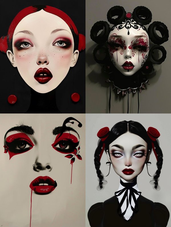 Crimson Visions: Surreal Gothic Portraits