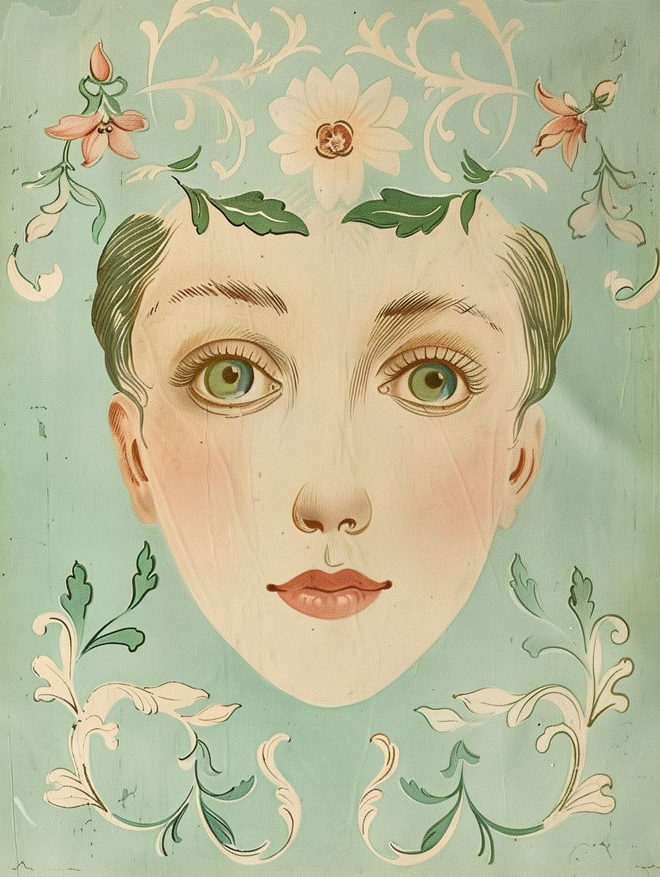 Vintage Pastel Floral Portraits - Image 3