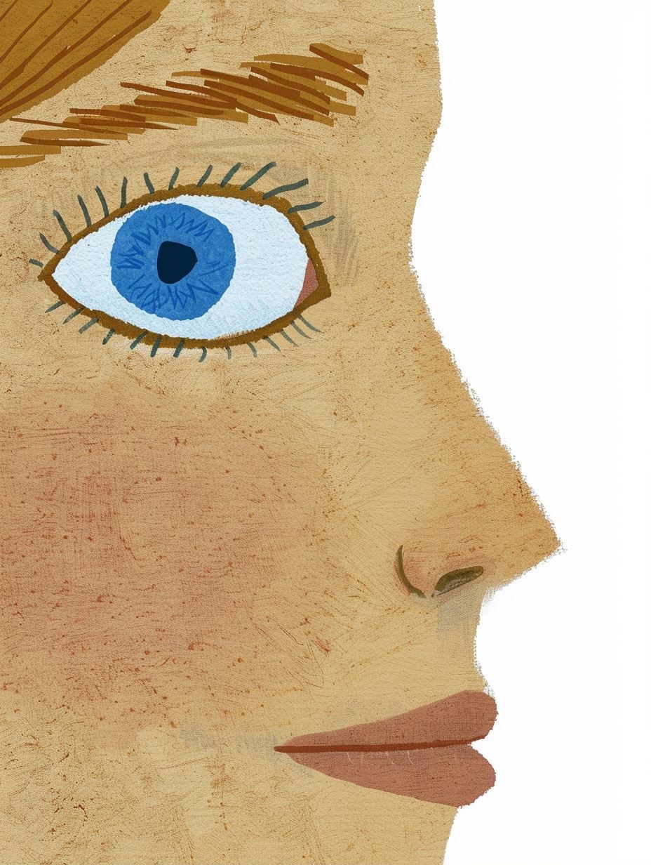 Textured Pastel Portrait Study - Image 1