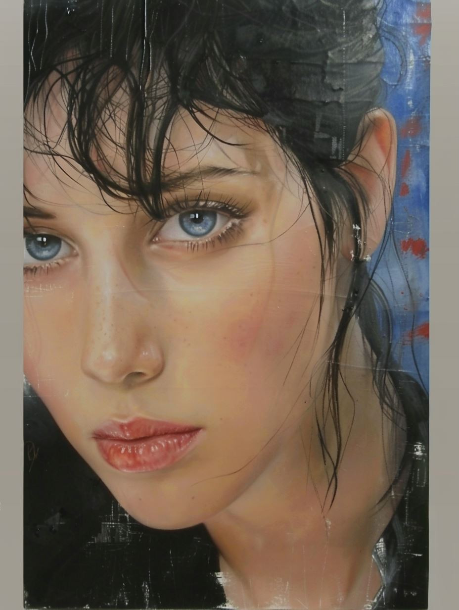Melancholy Gaze in Oil - Image 1