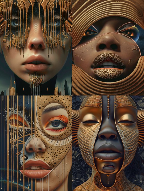 Surreal Golden Ethereal Portraits