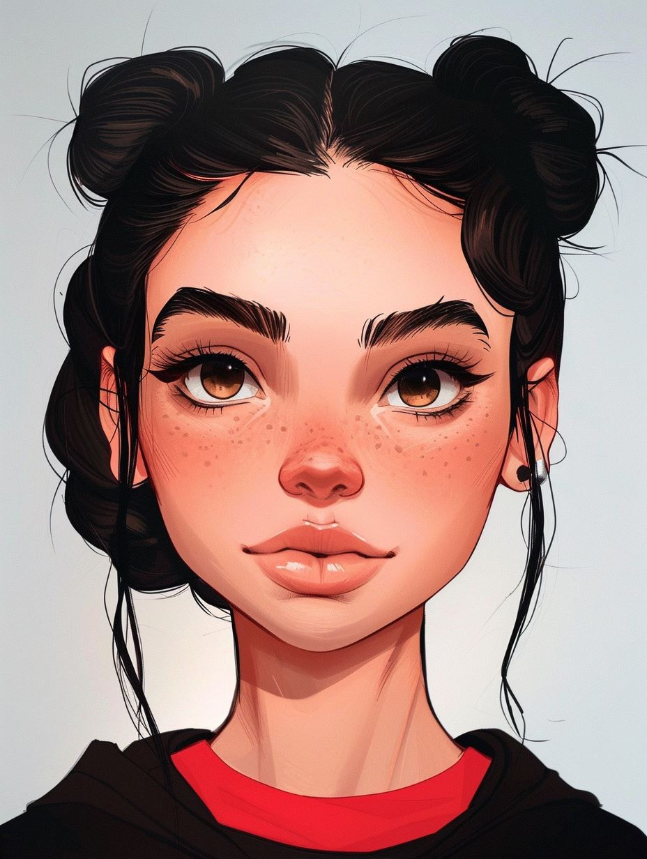 Digital Portraits of Stylized Young Women - Image 2