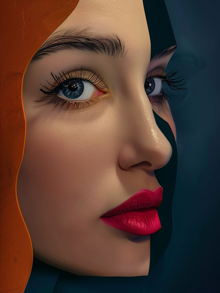 Fragmented Beauty in Vivid Contrast - Image 4