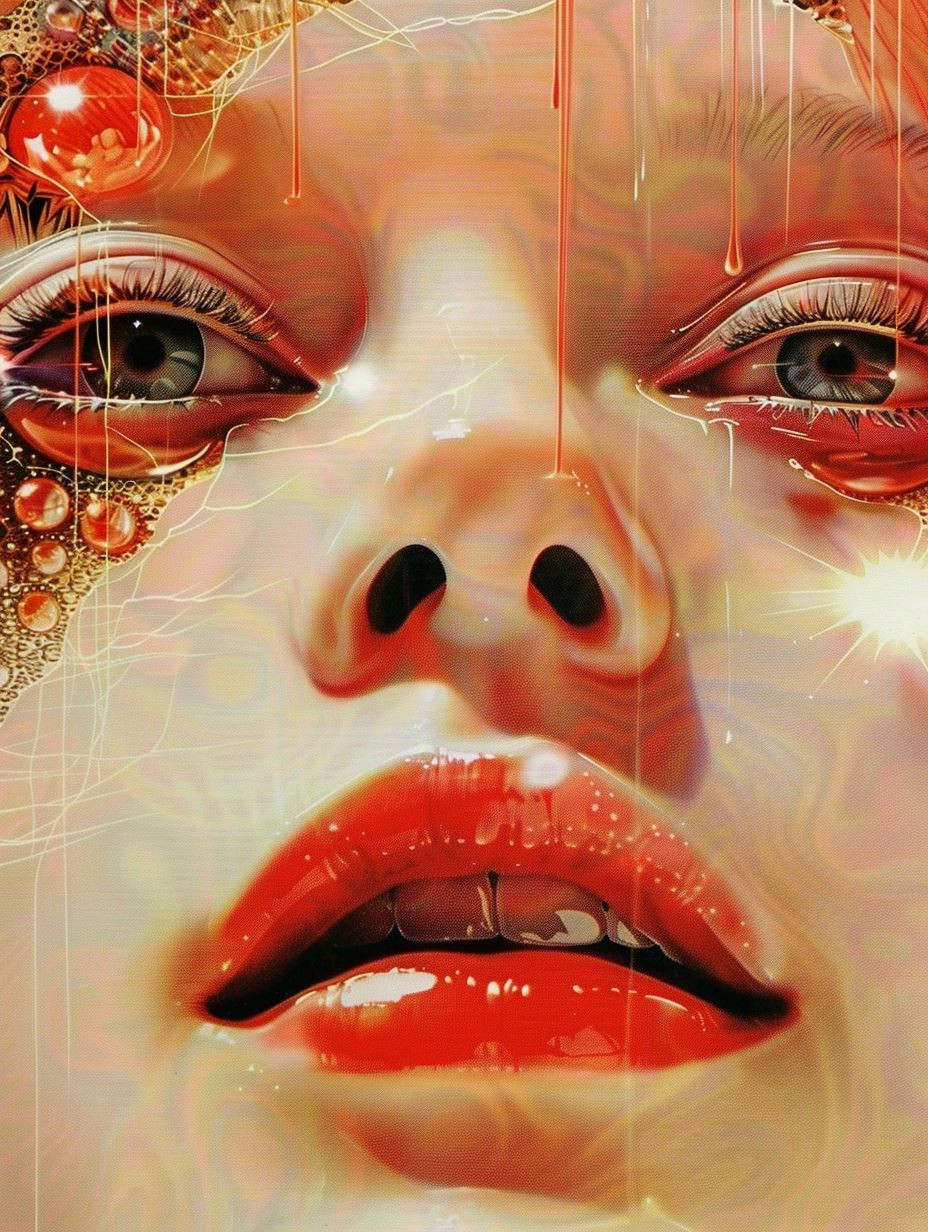 Liquid Crimson Surrealist Portraits - Image 2