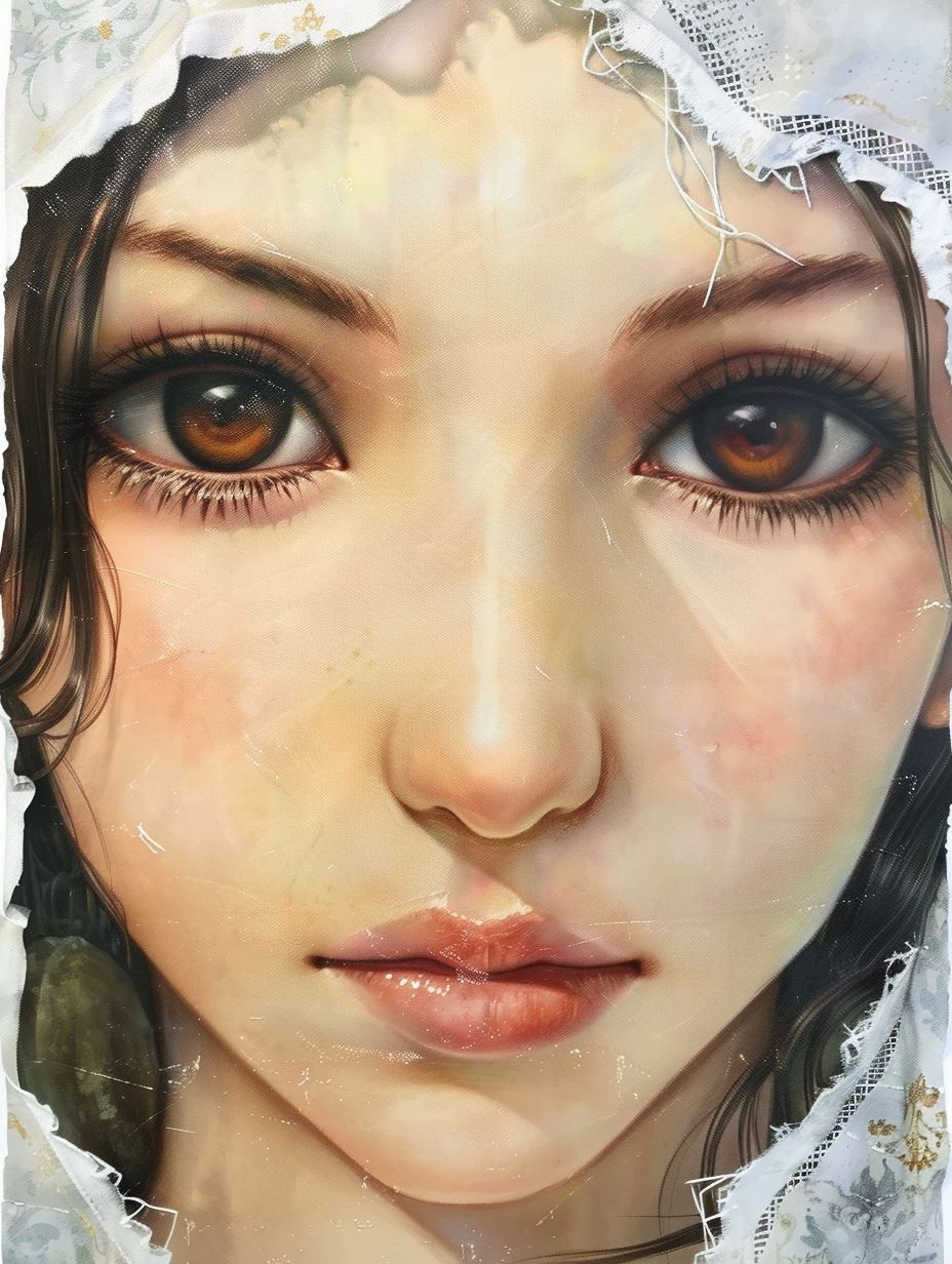 Ethereal Gazes: Hyper-Realistic Portrait Art - Image 1