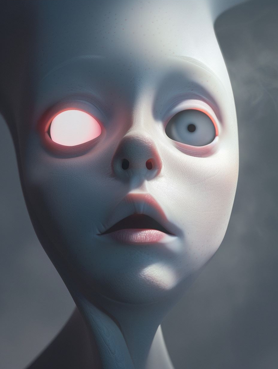 Fragmented Porcelain Soul Portrait - Image 3
