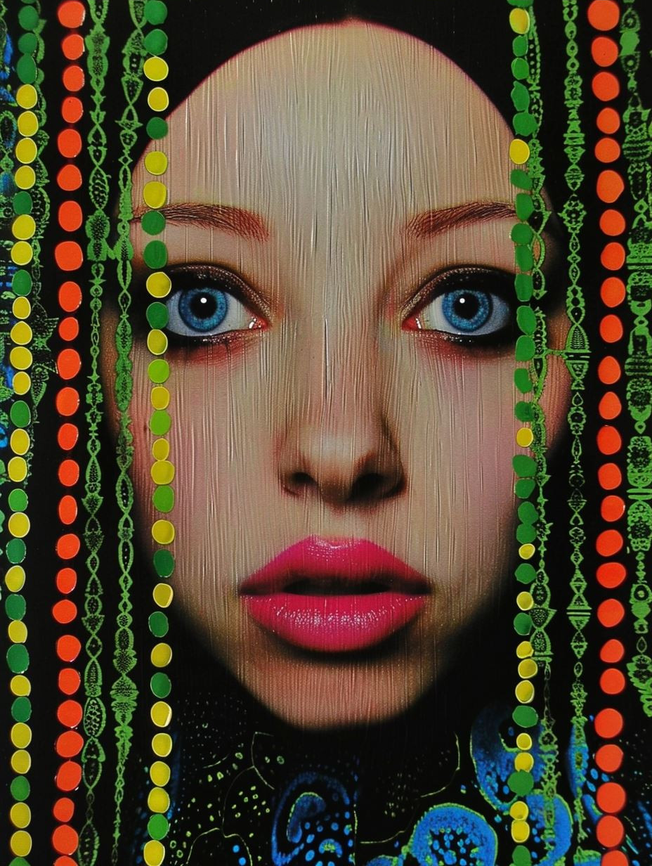 Vibrant Surrealist Face Art - Image 3