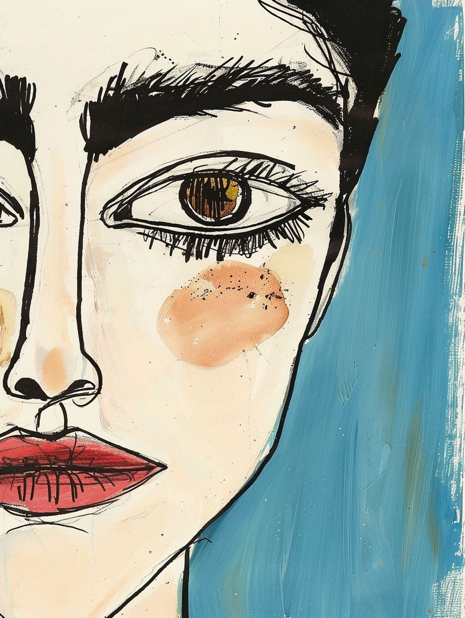 Whimsical Ink Portrait of Innocence - Image 4