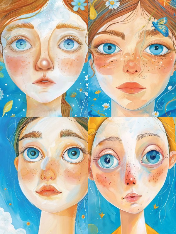 Ethereal Azure Dream Portraits