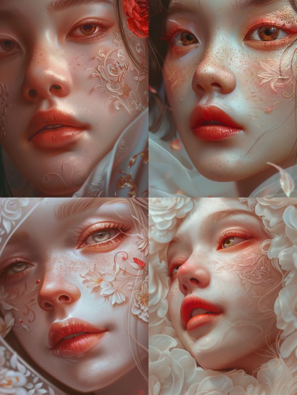 Ethereal Porcelain Floral Portraits
