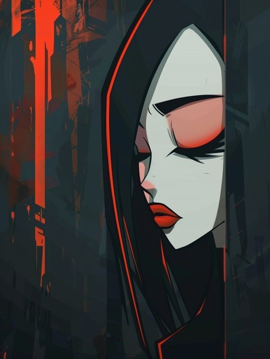 Crimson Shadows: A Study in Contrast - Image 1