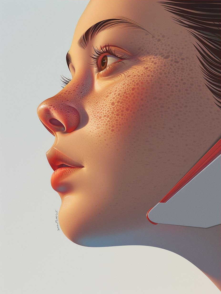 Crimson Gaze Cybernetic Portrait - Image 3