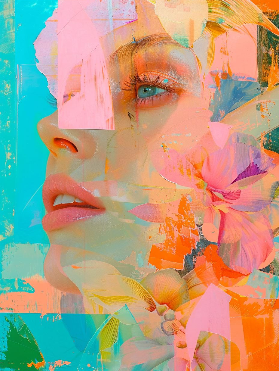 Abstract Pastel Portrait Fragments - Image 3