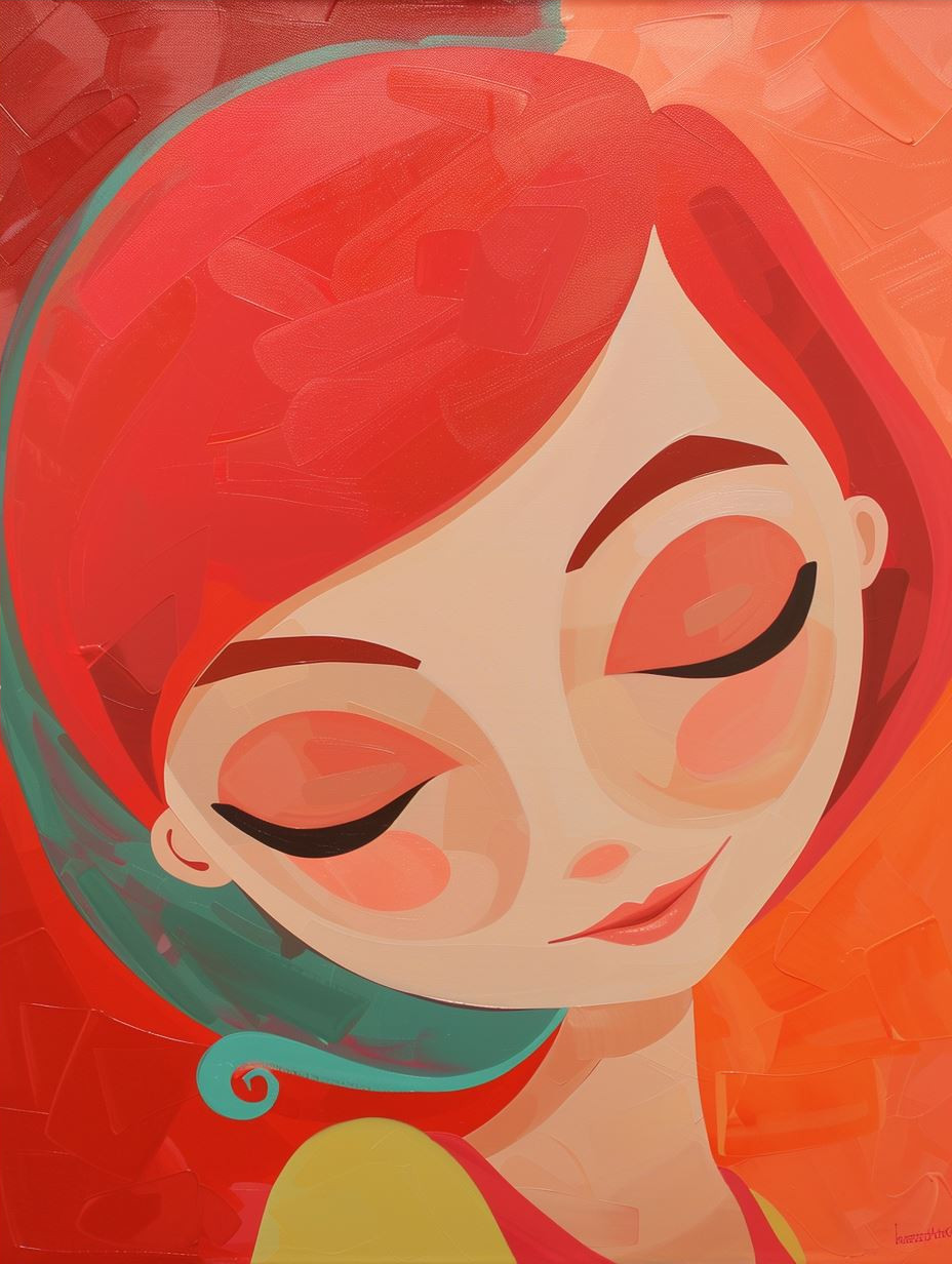 Ethereal Crimson Dream Portraits - Image 4