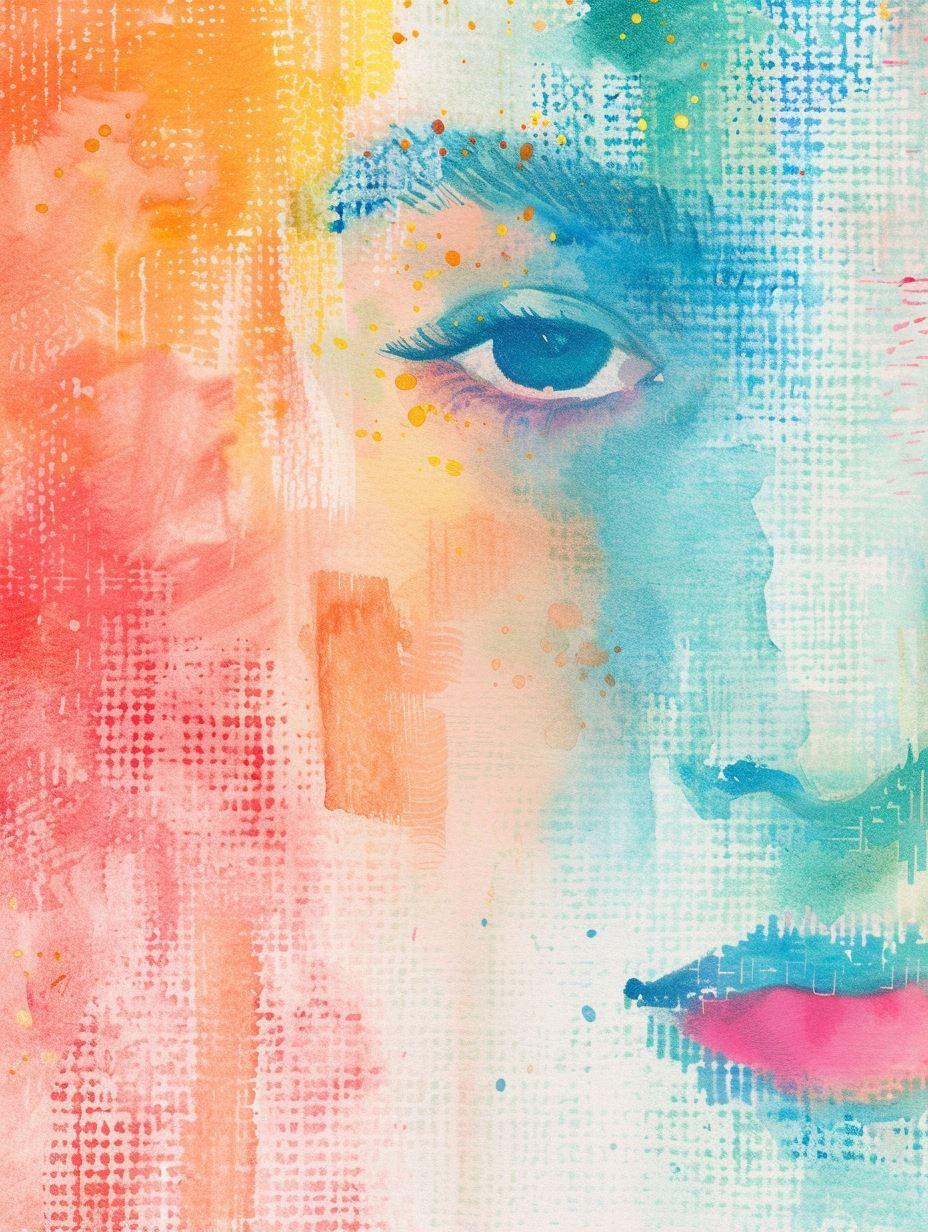 Prismatic Watercolor Portrait Study - Image 2