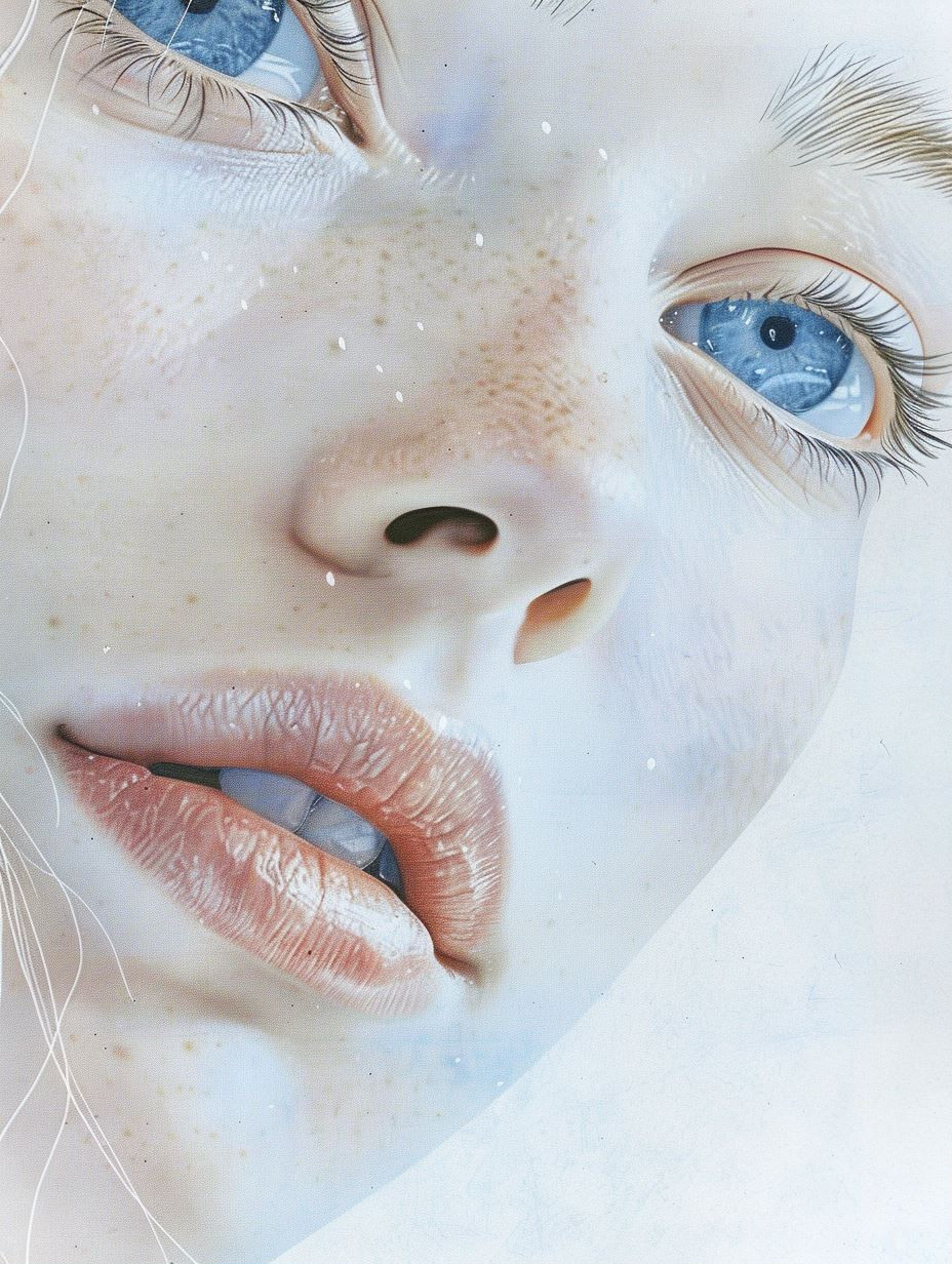 Ethereal Gaze: A Study in Blue - Image 1