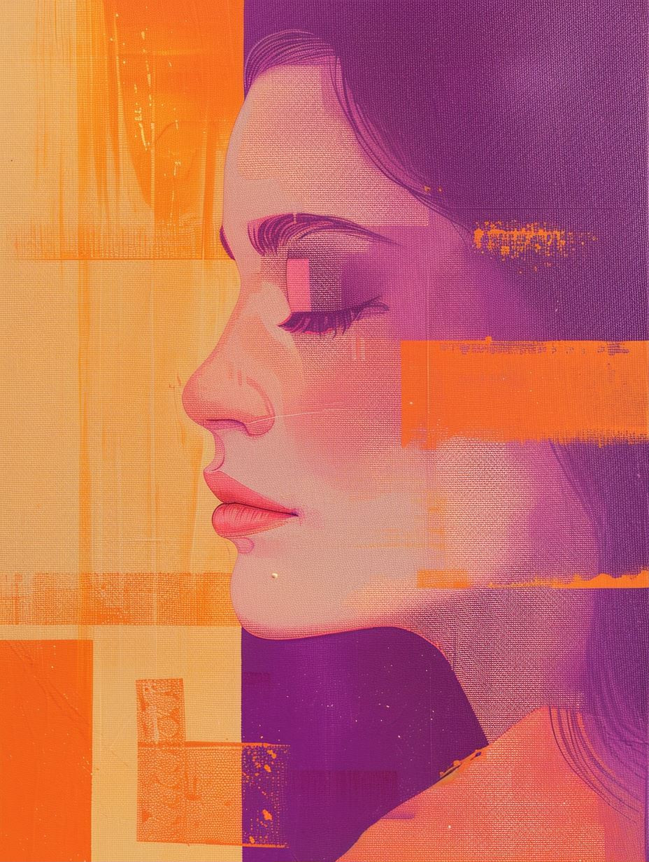 Fragmented Portraits in Violet Gold - Image 1