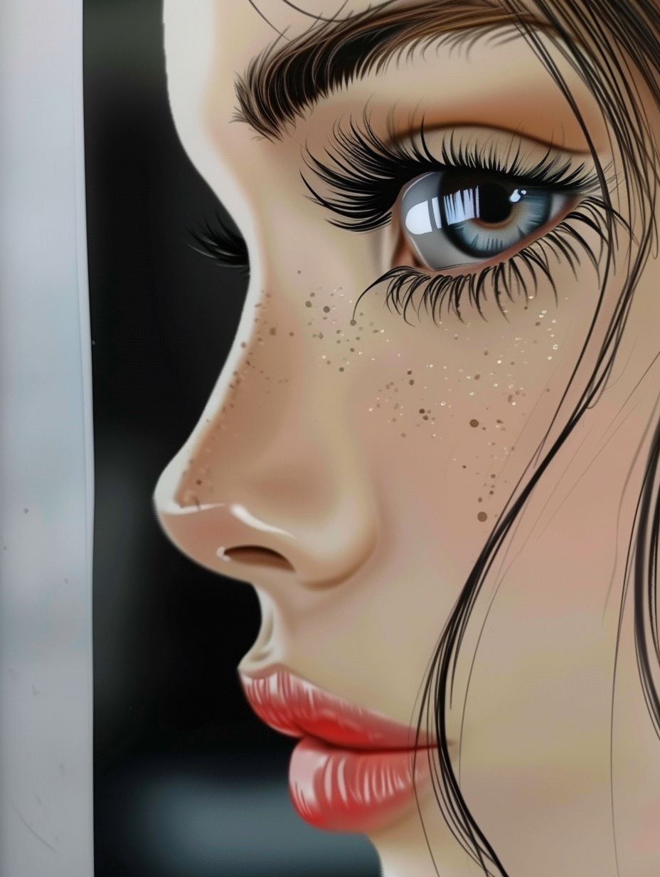 Ethereal Beauty Digital Portrait Study - Image 1