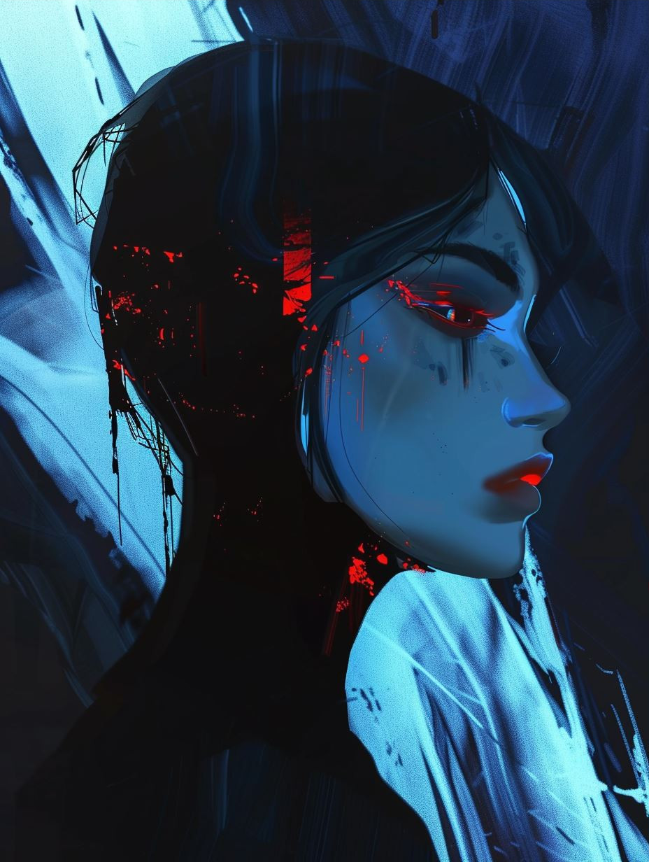 Neon Cybernetic Android Portraits - Image 3