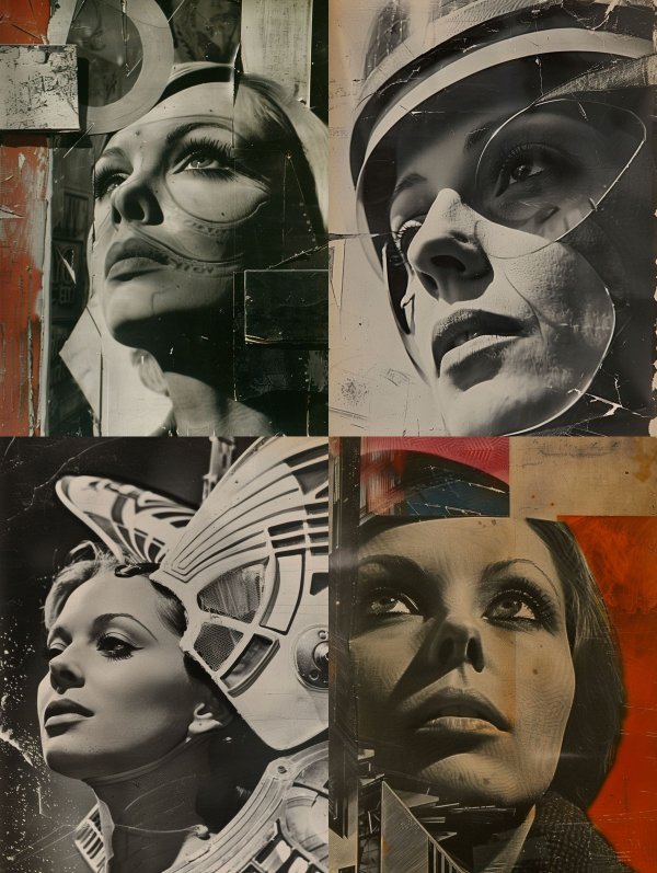 Vintage Avant Garde Collage Portraits