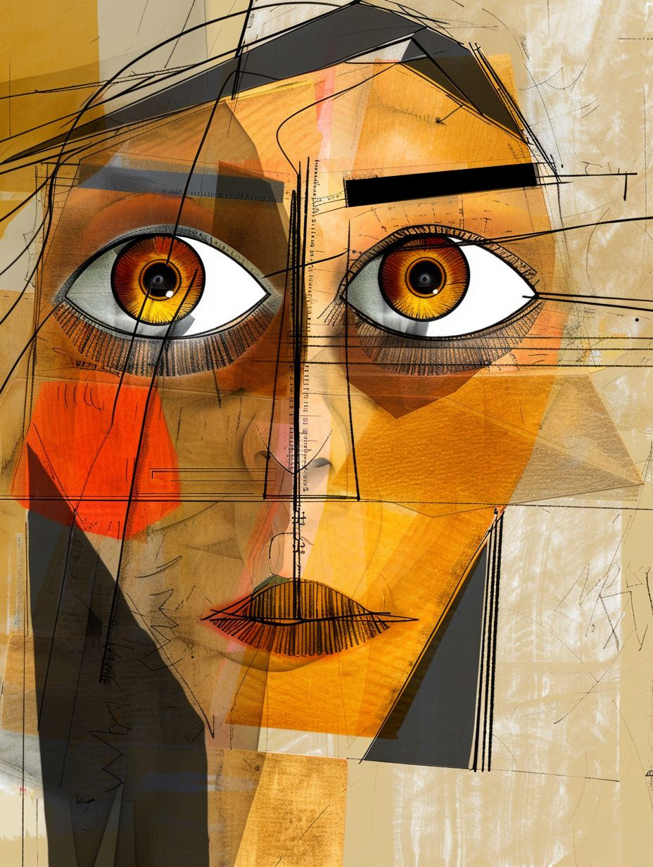 Fragmented Gaze of Golden Hue - Image 1