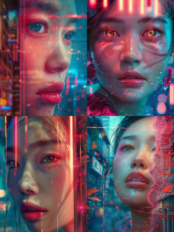 Neon Cyberpunk Digital Portraits