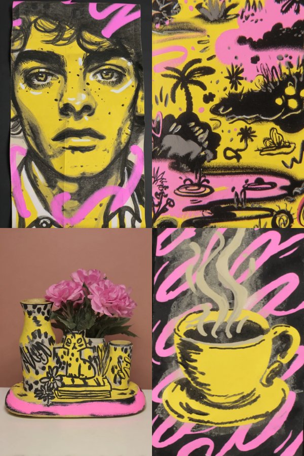Neon Yellow Pop Art Collection
