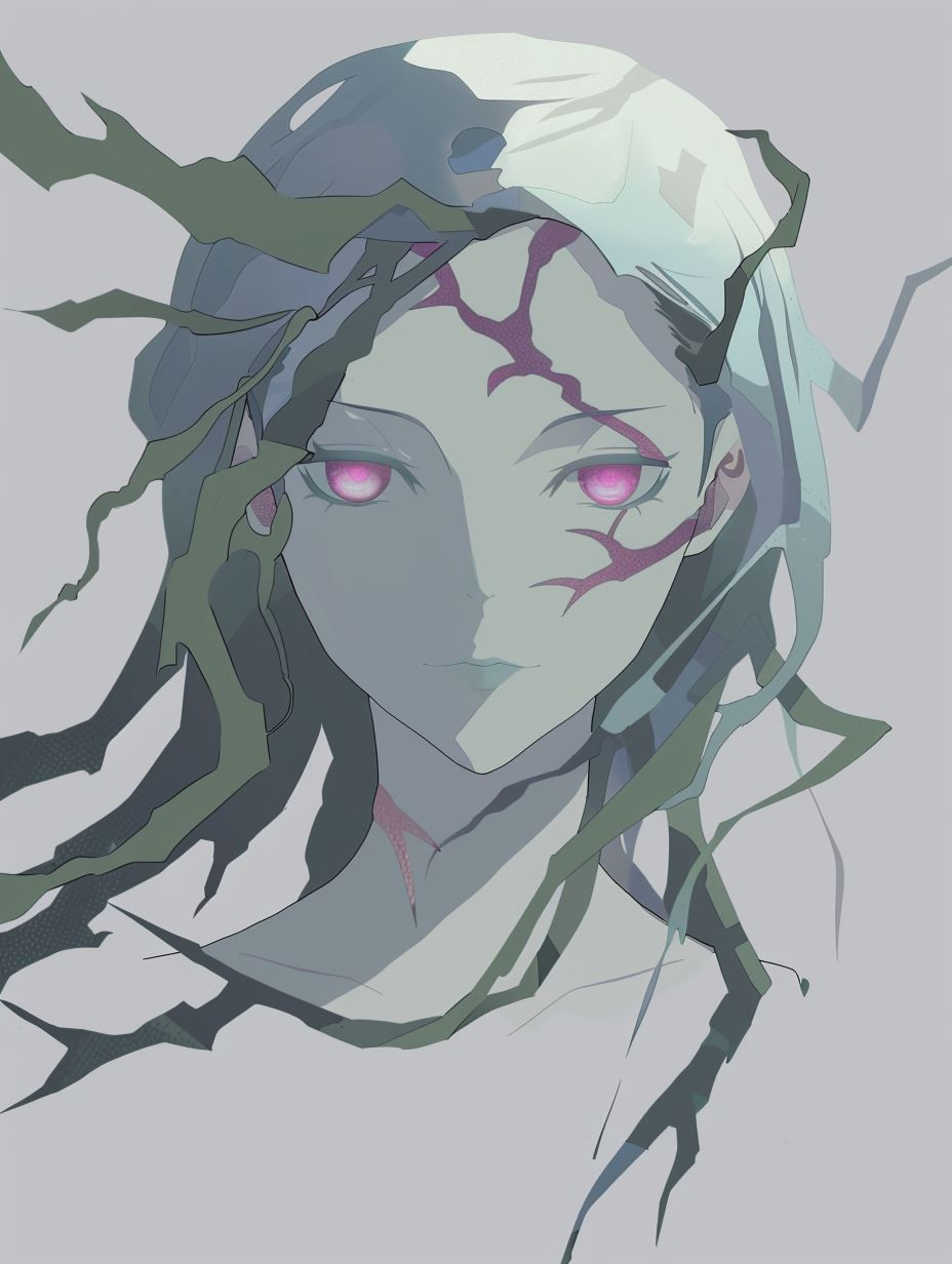 Minimalist Geometric Anime Portrait - Image 2