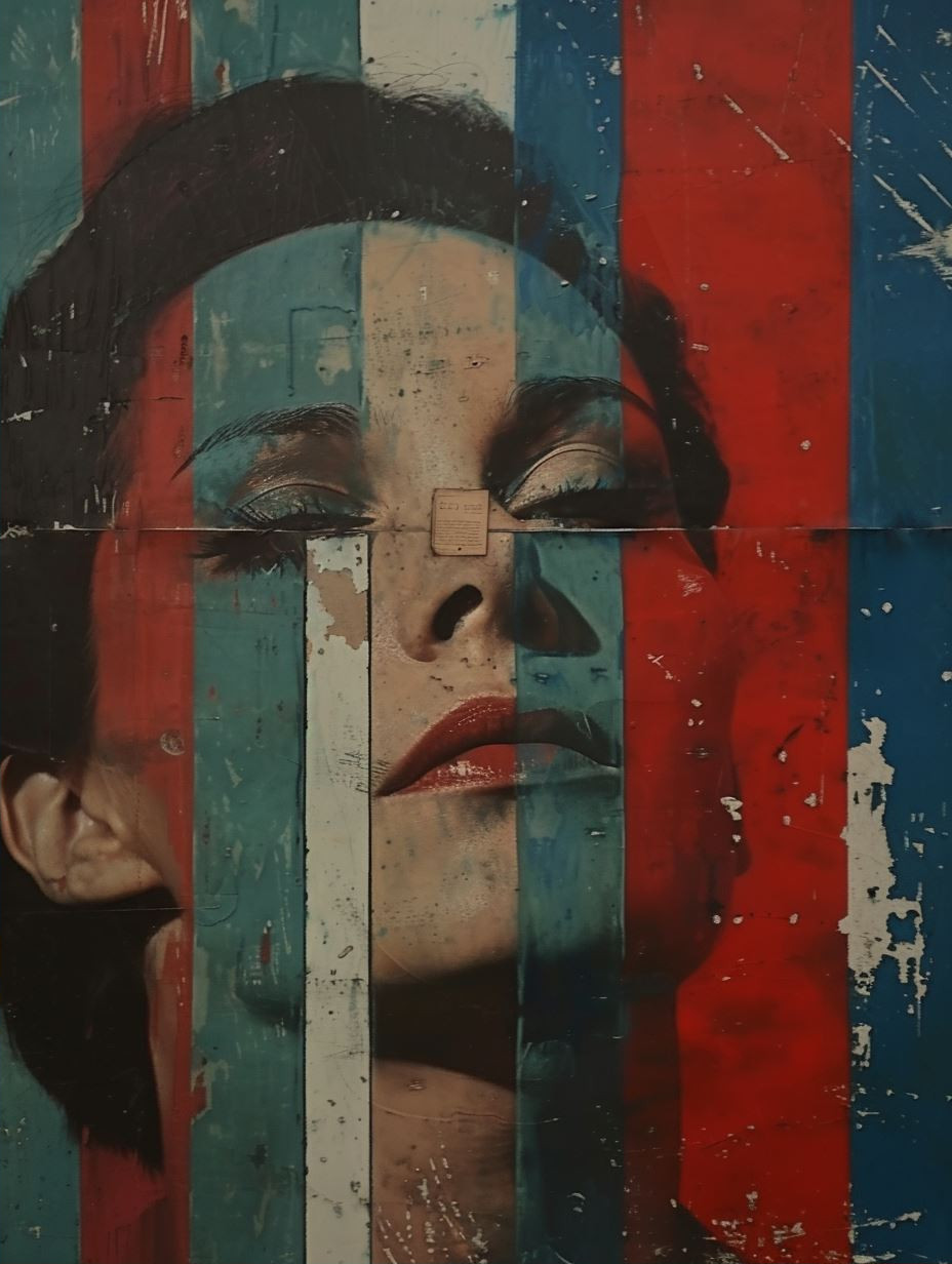 Fragmented Portraits in Primary Hues - Image 2