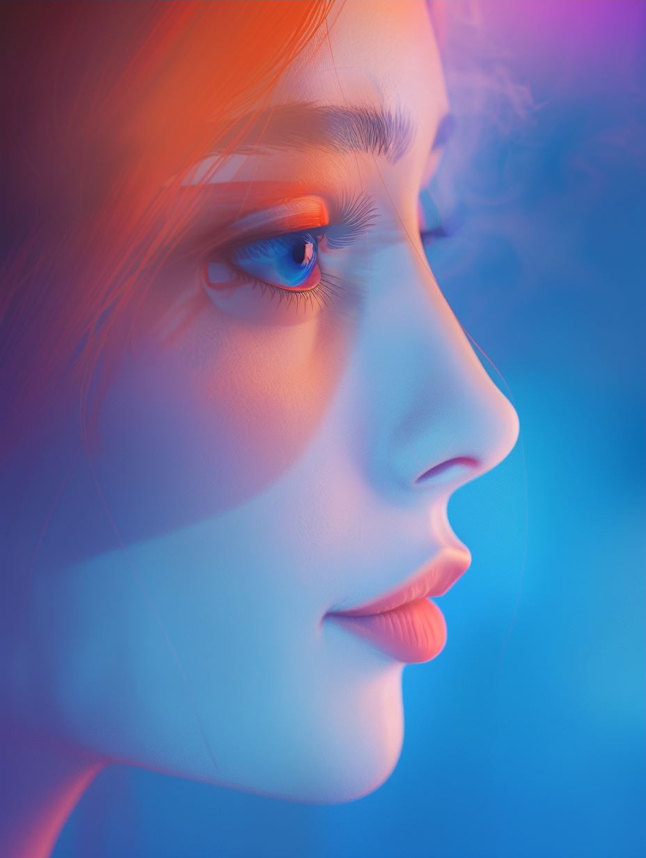 Neon Dreams: A Study in Digital Beauty - Image 3
