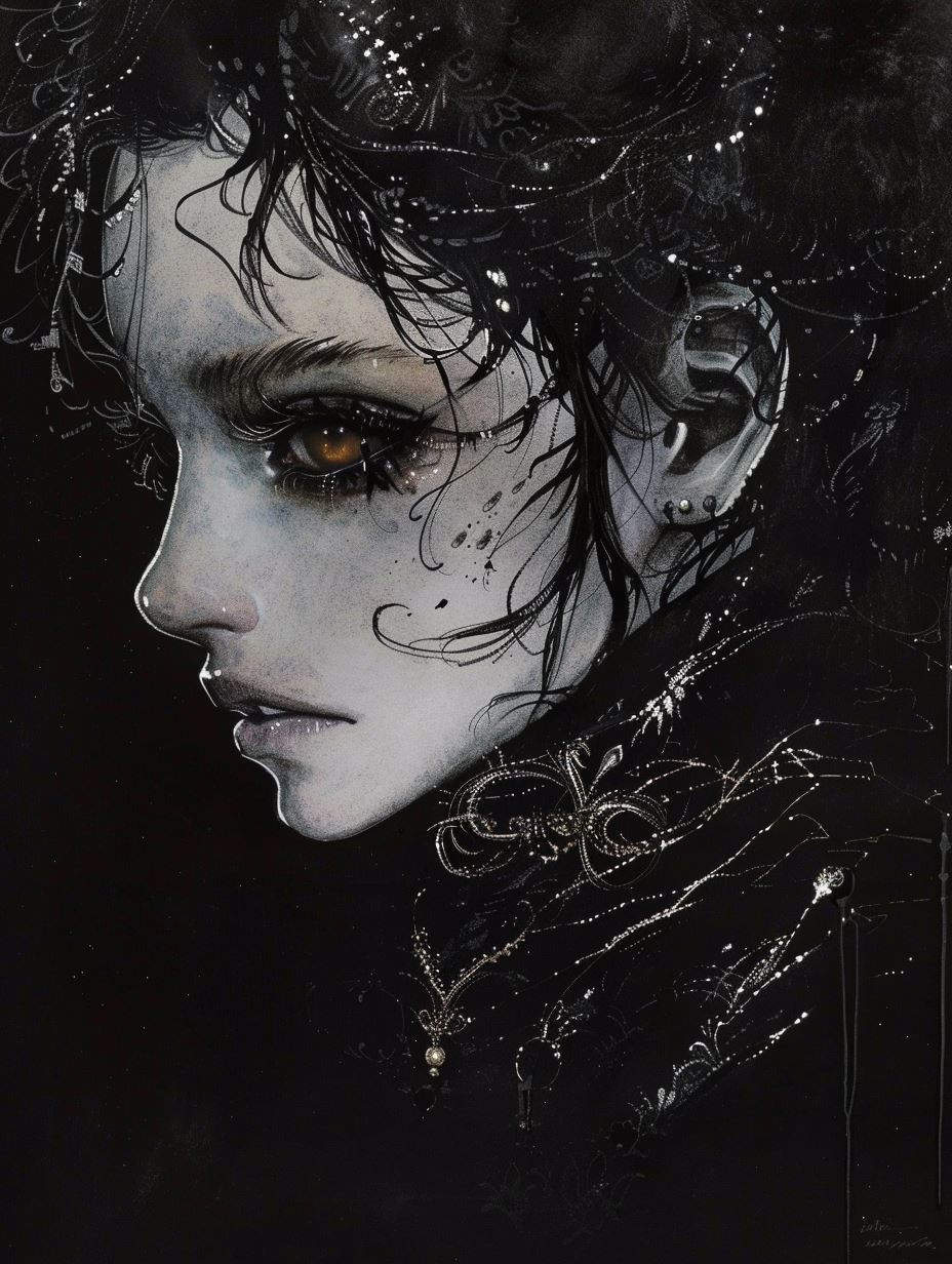 Dark Gothic Ink Portrait - Image 3