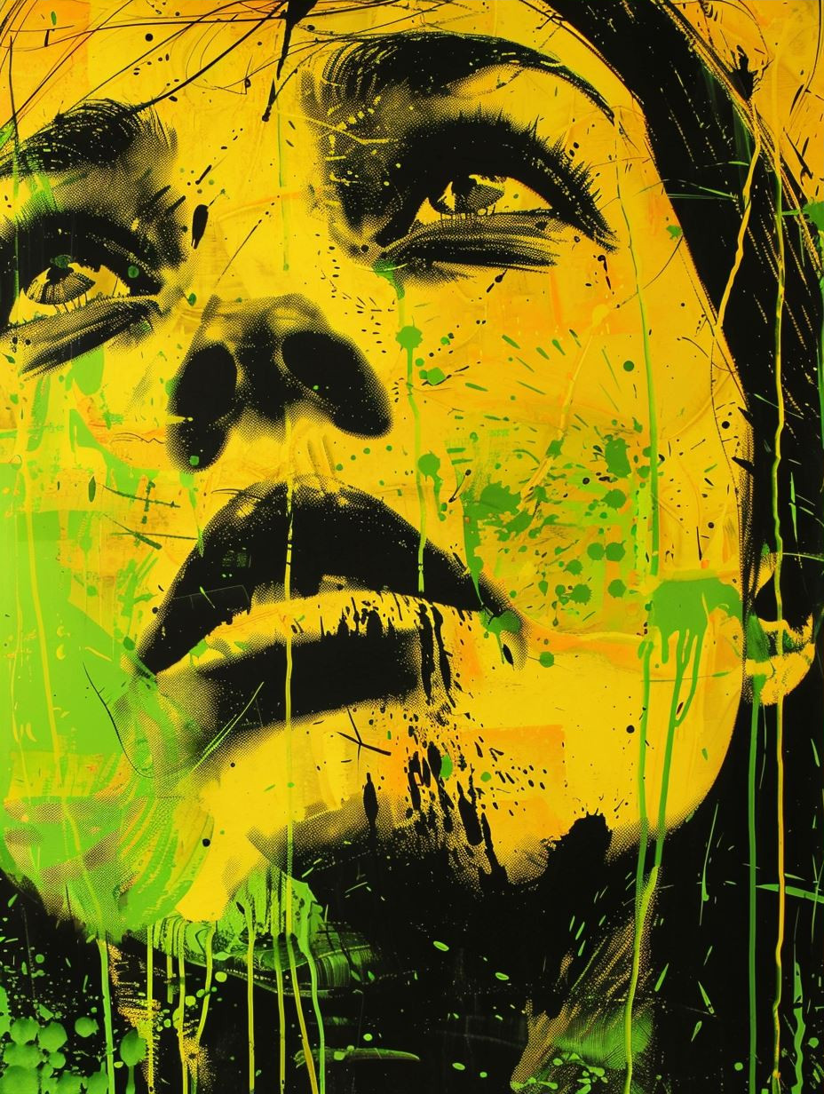 Neon Acid Portrait Splatter - Image 3
