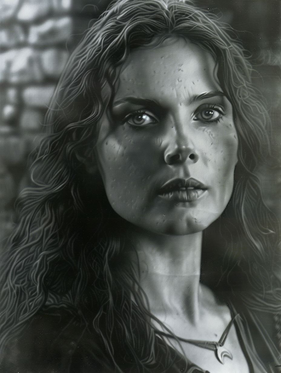 Ethereal Monochrome Gaze Portrait - Image 4