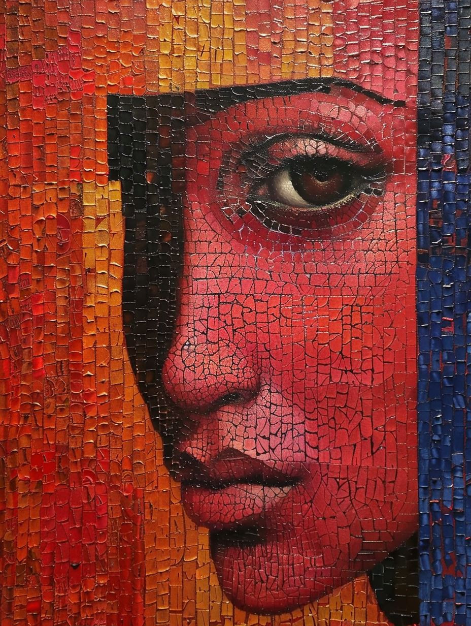 Mosaic Portraits of Ethereal Women - Image 1