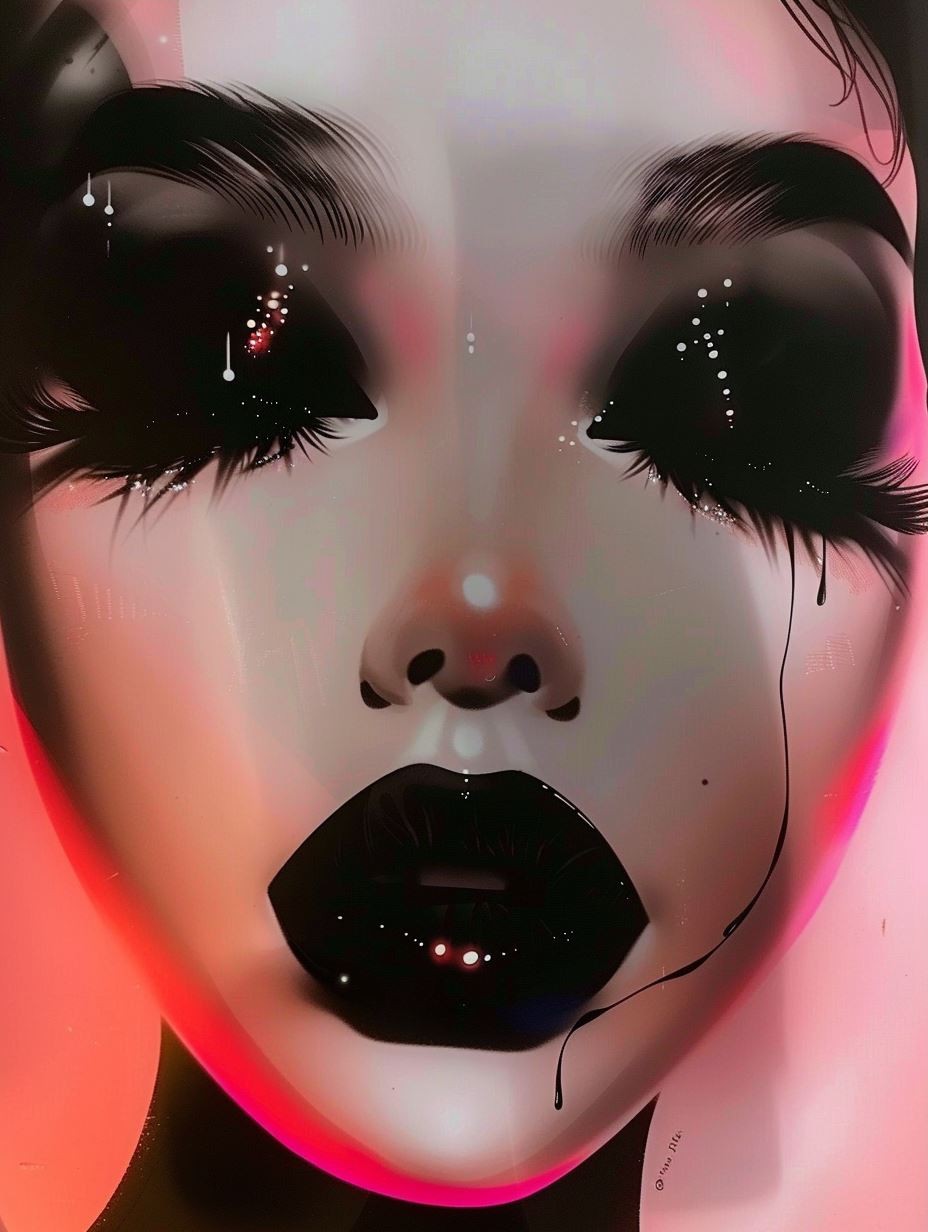 Neon Glow Cybernetic Beauty - Image 3