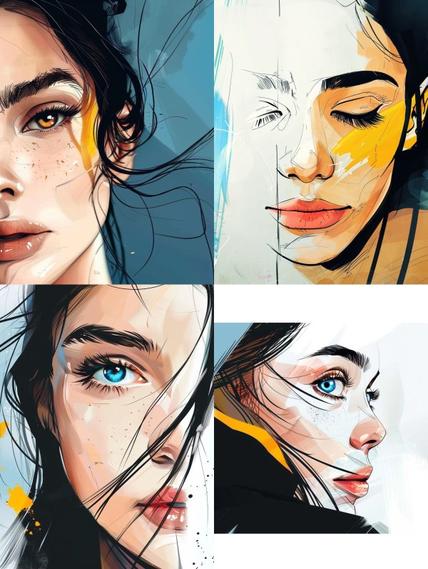 Golden Gaze Digital Portrait
