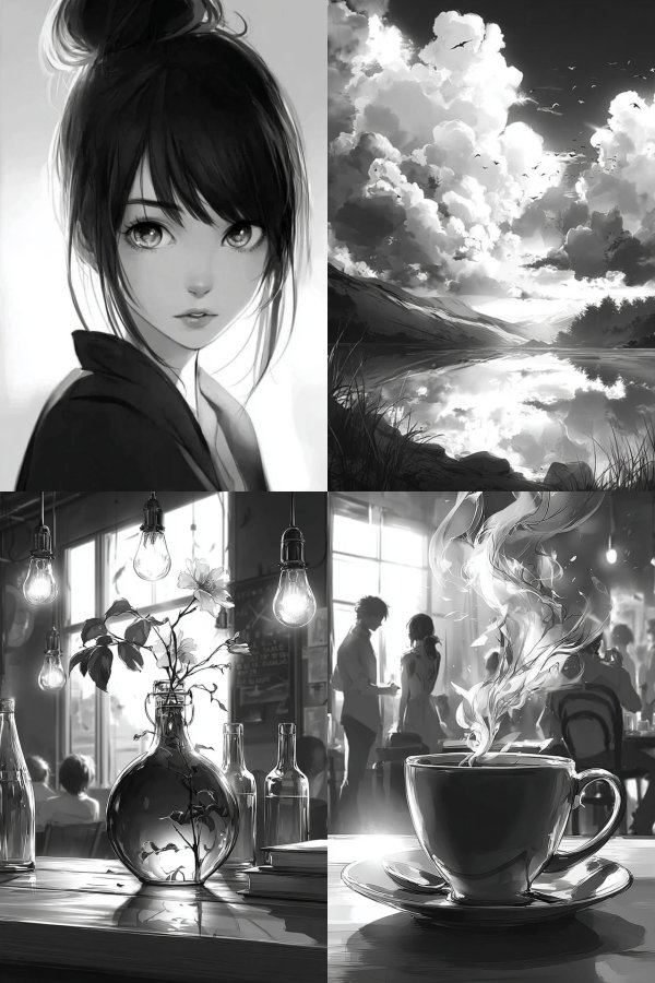Monochrome Anime Elegance