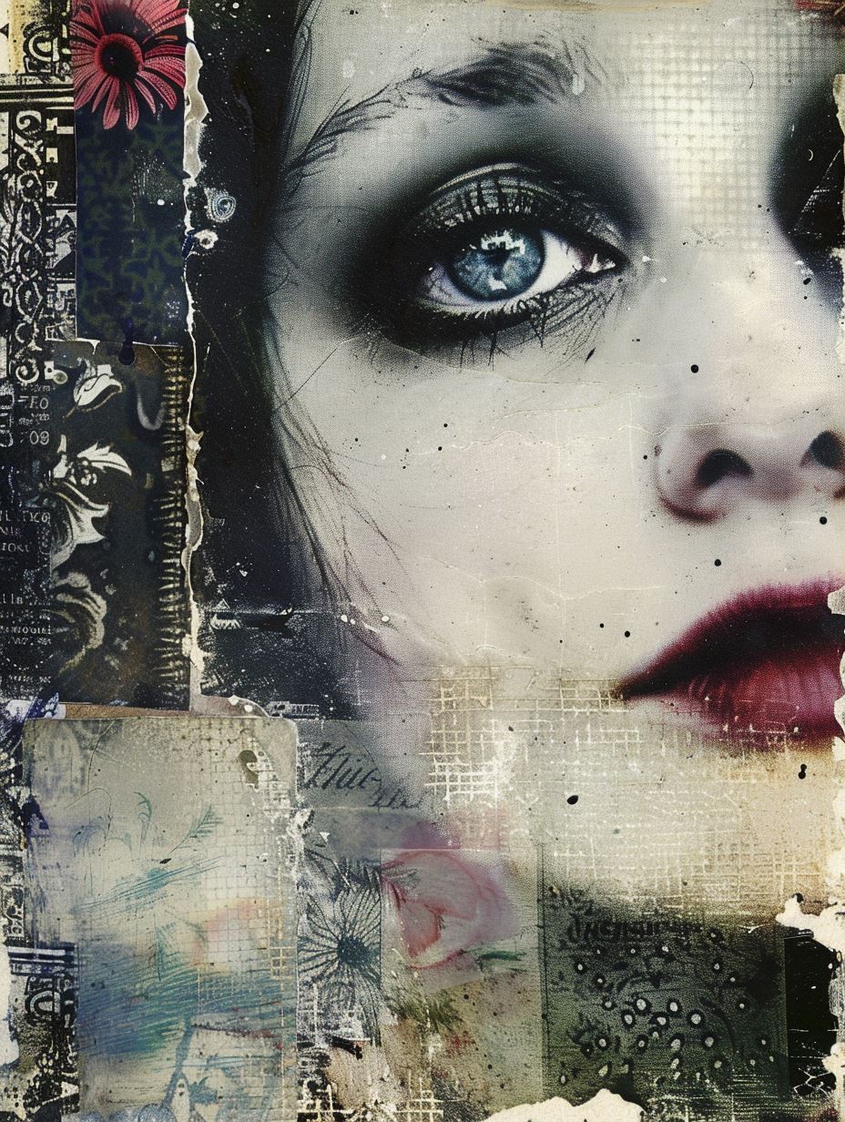 Dark Gothic Mixed Media Portrait - Image 4